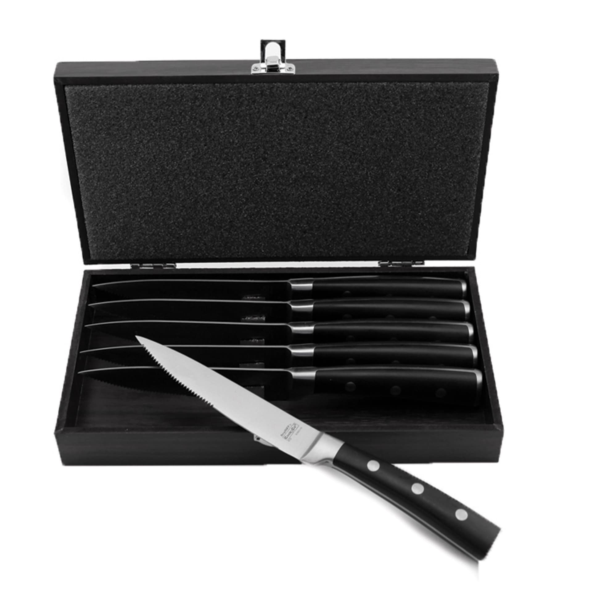Classico 7pc SS Steak Knives, with Wood Case