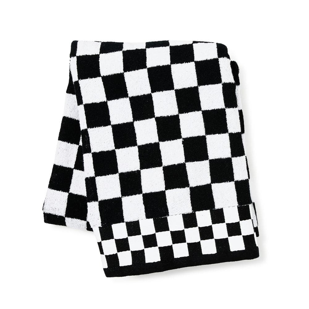 Black Check Bath Towel
