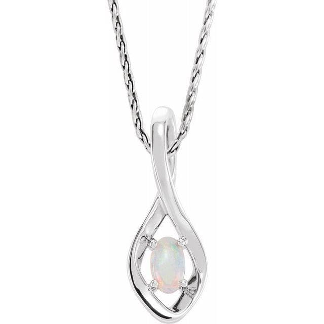 SS Natural Opal 16-18" Necklace