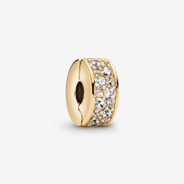 Clear Pav Gold Toned Clip Charm