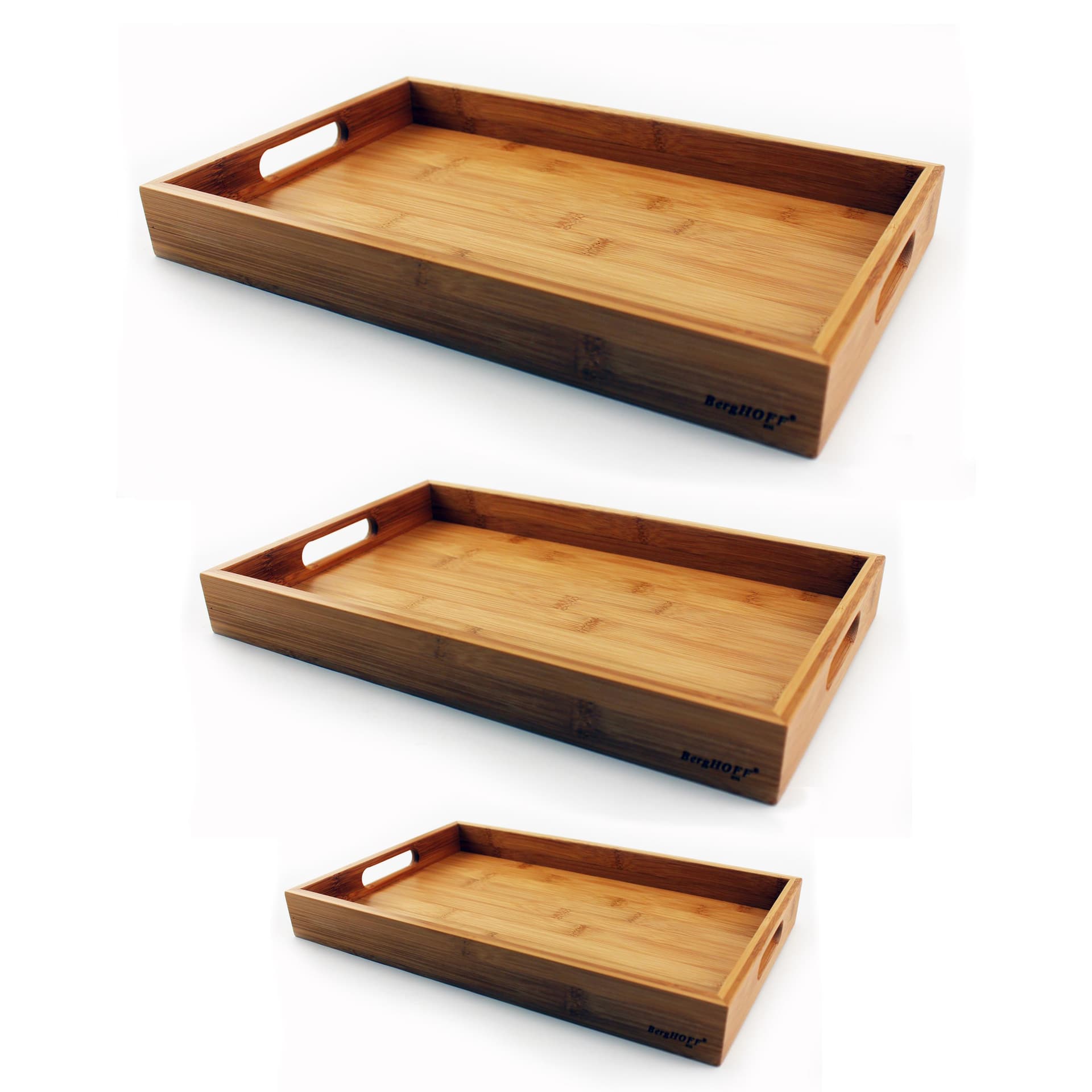Bamboo 3pc Tray Set