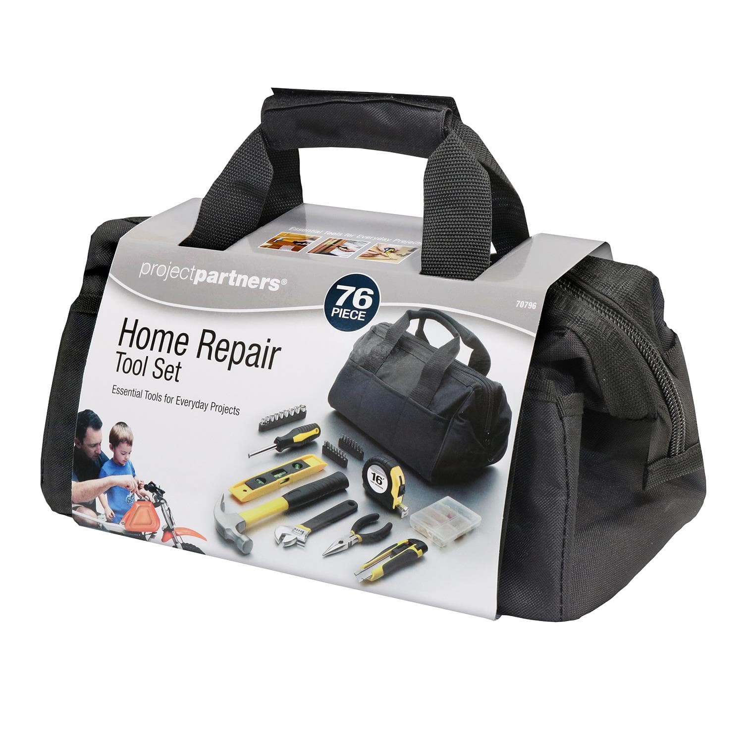 76-Piece Home Repair Tool Set with Bag