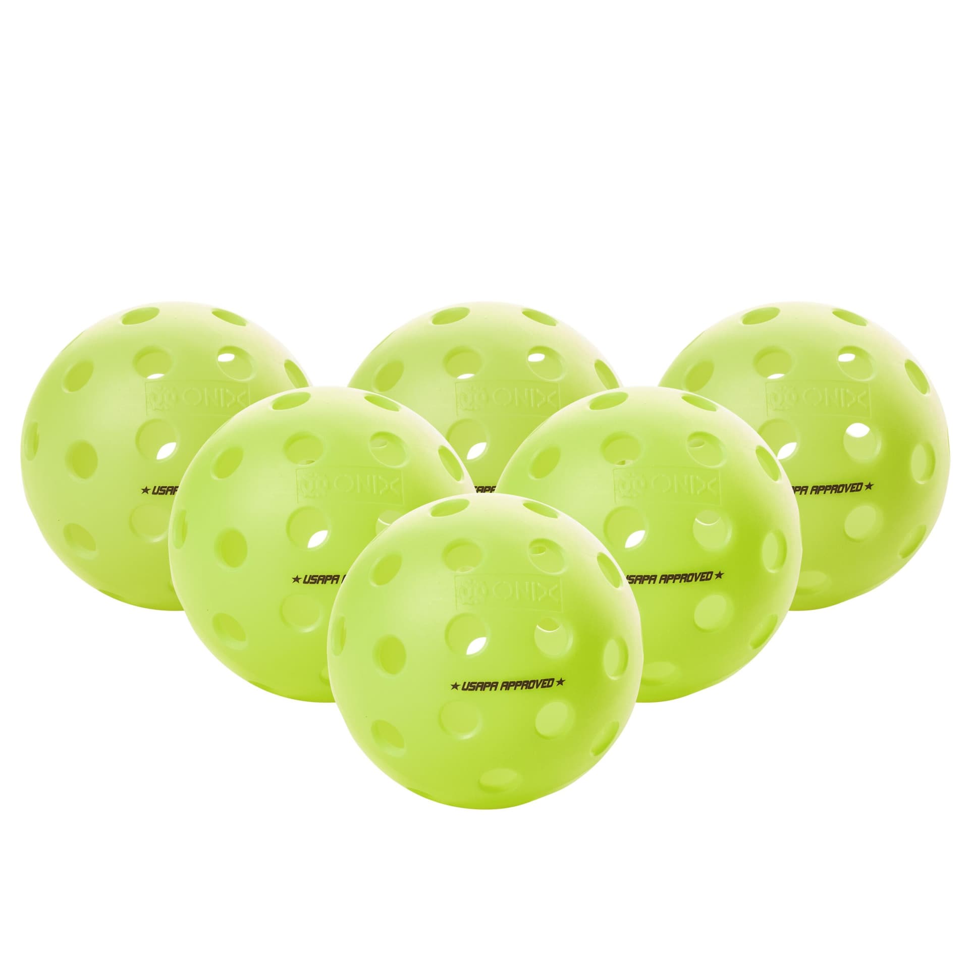 ONIX - Fuse G2 Outdoor Pickleball Balls 6-Pack -  Neon Green