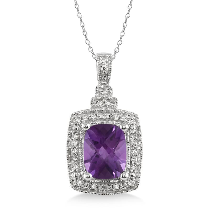 Amethyst & Diamond Necklace