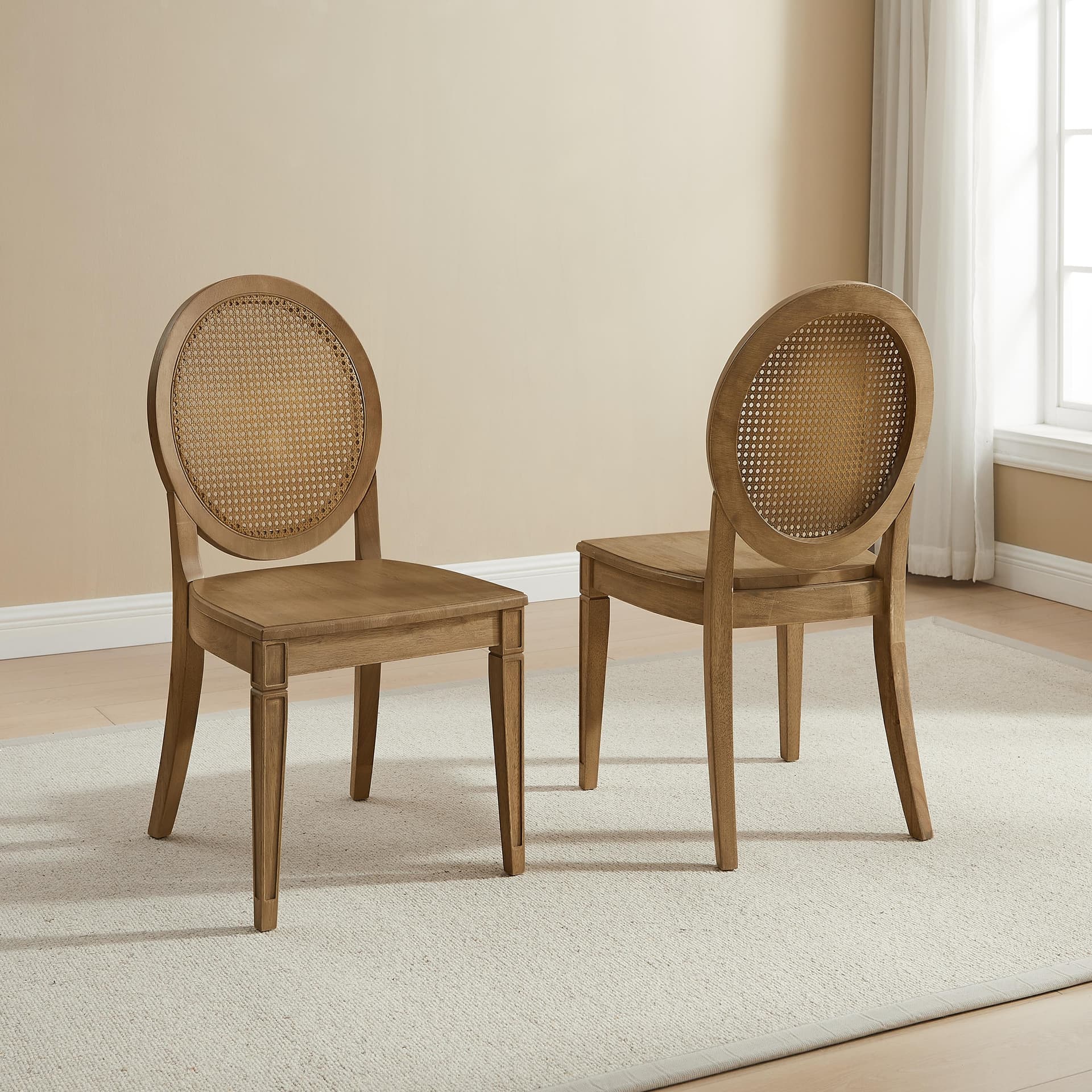 Katia 2-Piece Cane-Back Dining Chair Set