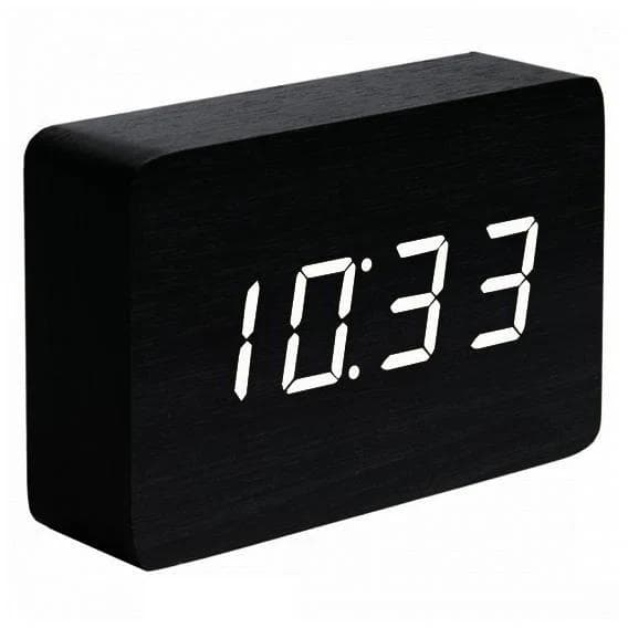 Kutia Design Brick Alarm Clock Aluminum color with White LED