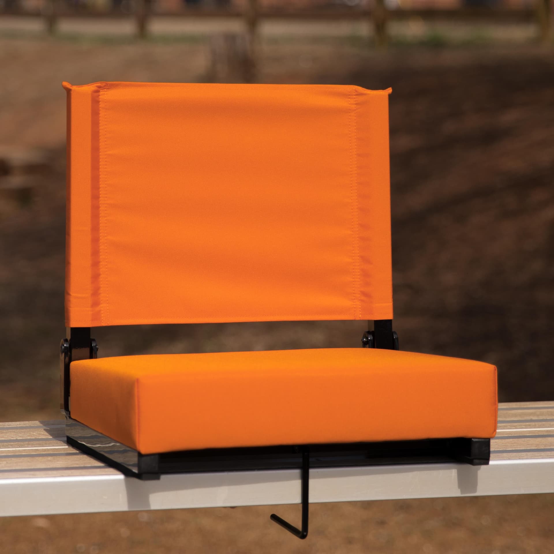 500 lb. Rated Lightweight Stadium Chair-Handle-Padded Seat, Orange