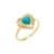 Turquoise Heart Shield Ring Size 6