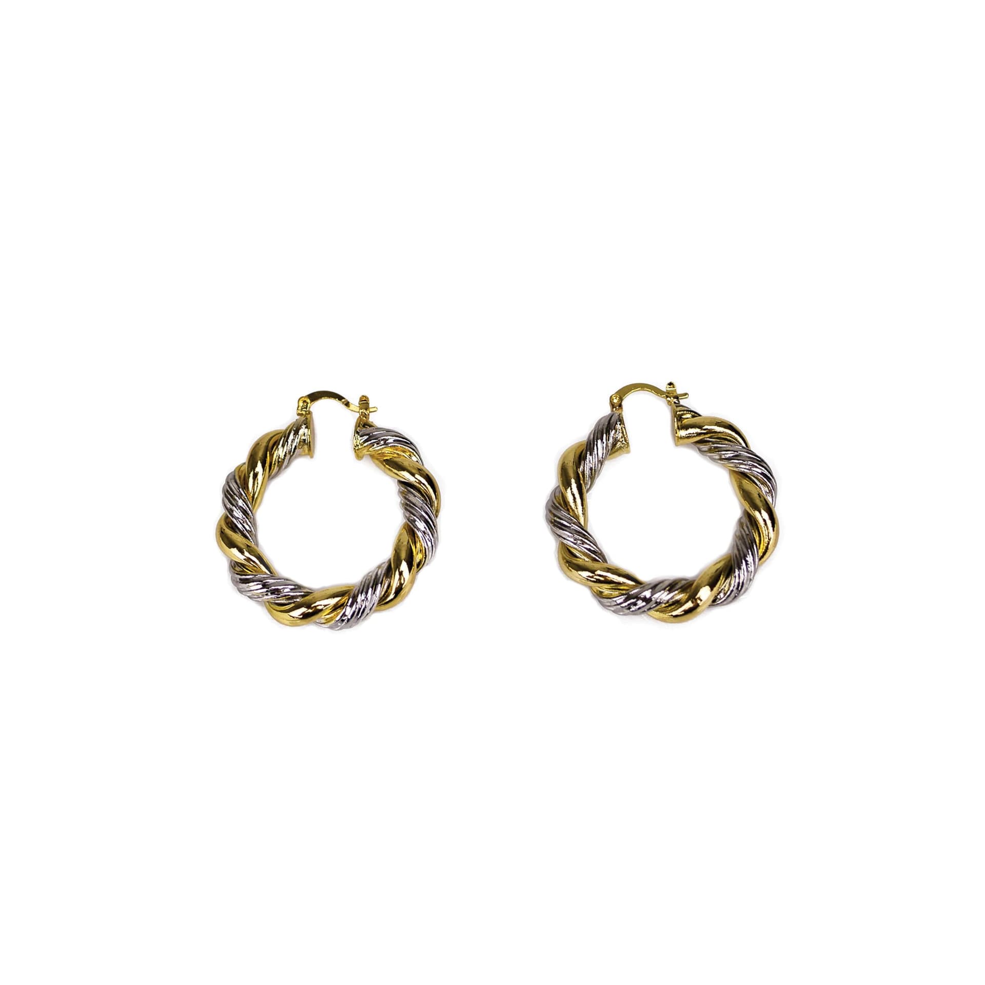 Two-Tone Twisting Ribbon Earrings