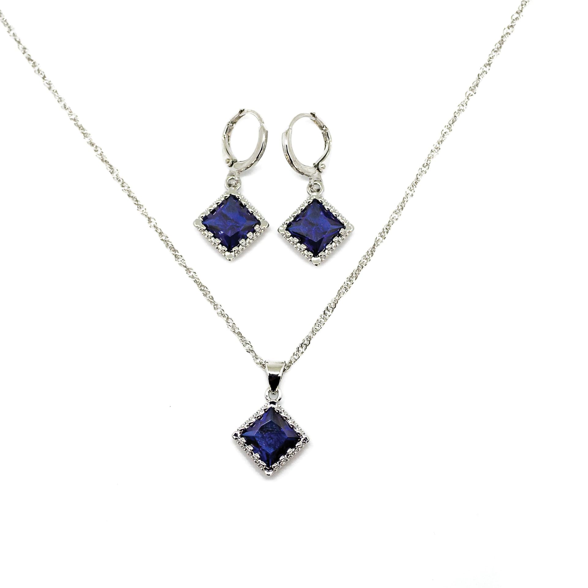 In Your Dreams Necklace and Earrings Set-Blue