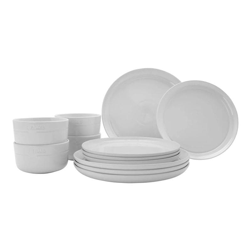 12pc Ceramic Dinnerware Set White
