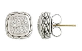 Carved Chain Diamond Earrings