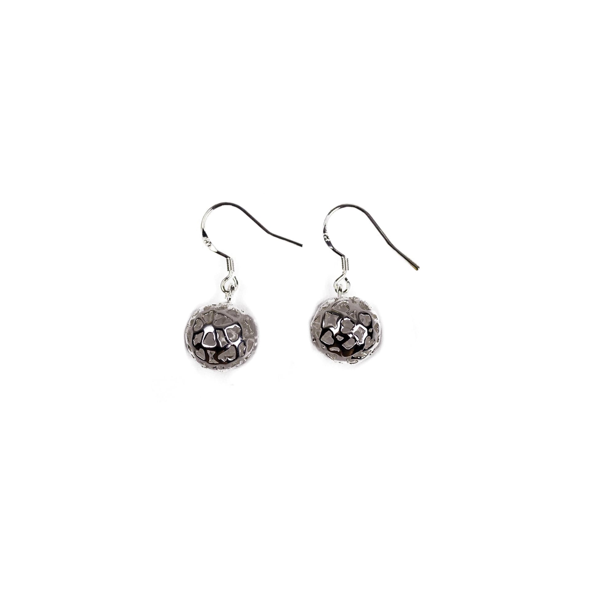 Silver Plated Ornamental Ball Earrings