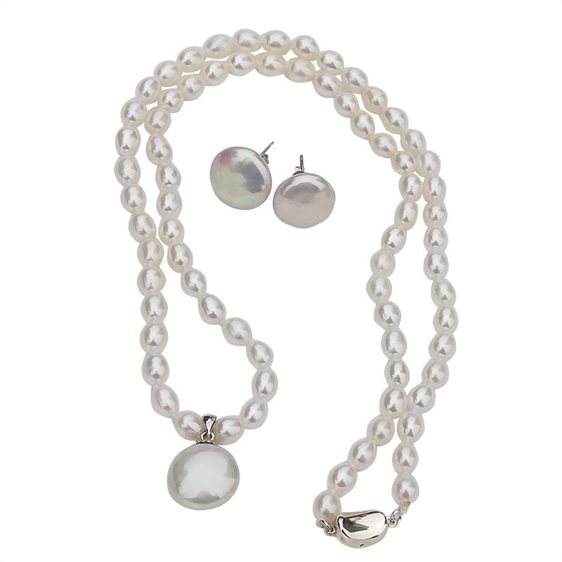 Latonia Cabella Coin Pearl Jewelry Set