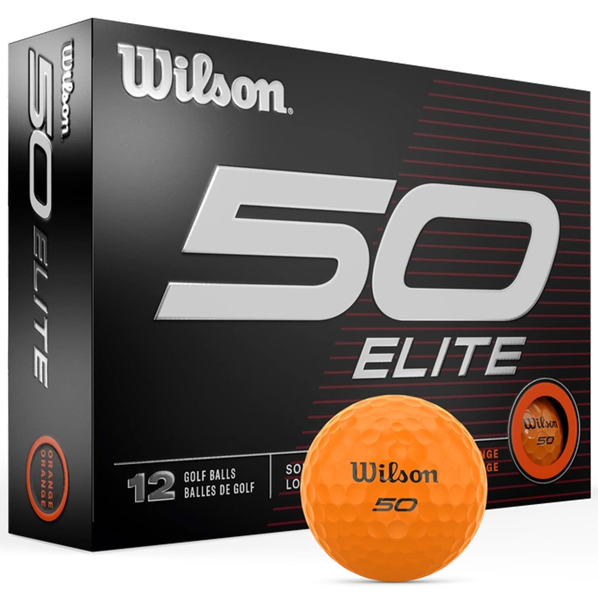 Wilson Fifty Elite Orange Golf Balls - 1 Dozen