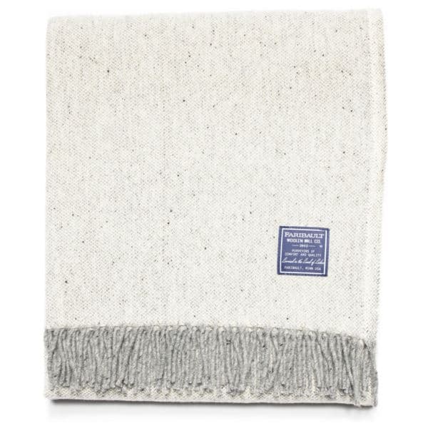 Faribault Mill Ashby Wool Throw - Natural