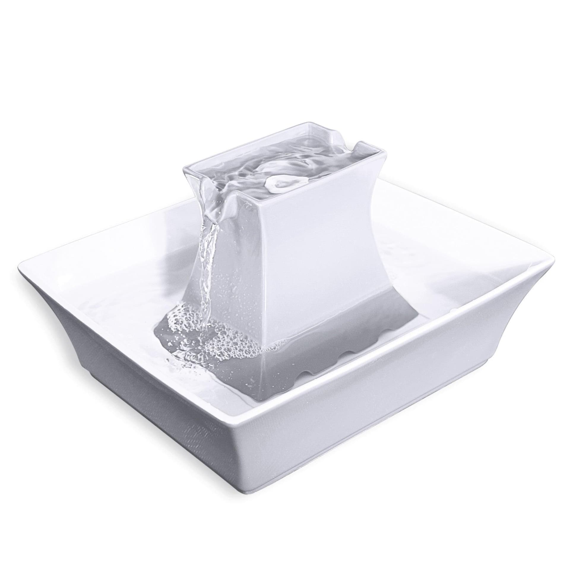 Drinkwell Ceramic Pagoda Pet Fountain White