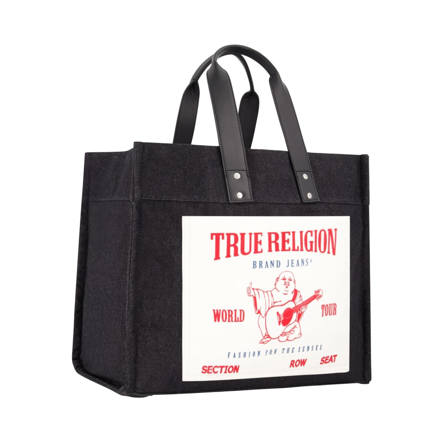 Washed Black Denim Tote Size 13.5"x18"x