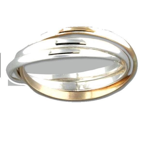 Sterling Silver & Gold-Filled Roll Ring. Size 5