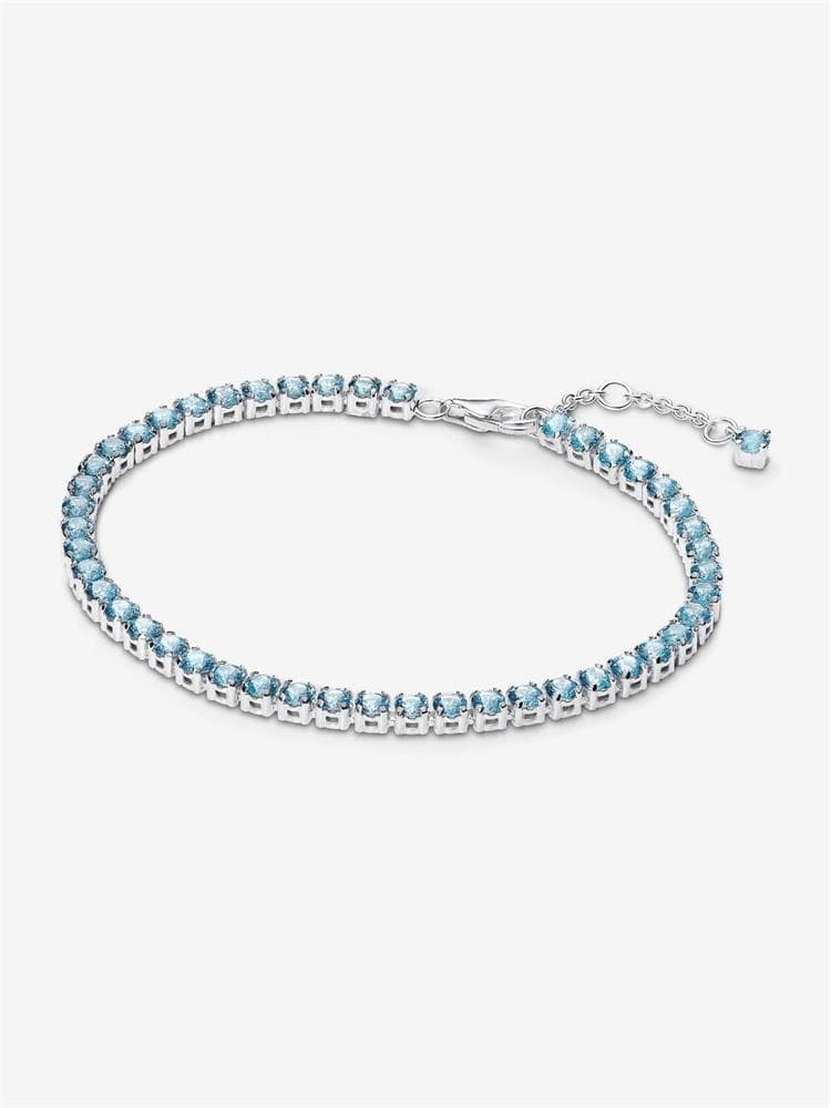 Sparkling Light Blue Tennis Bracelet Size 7.9"