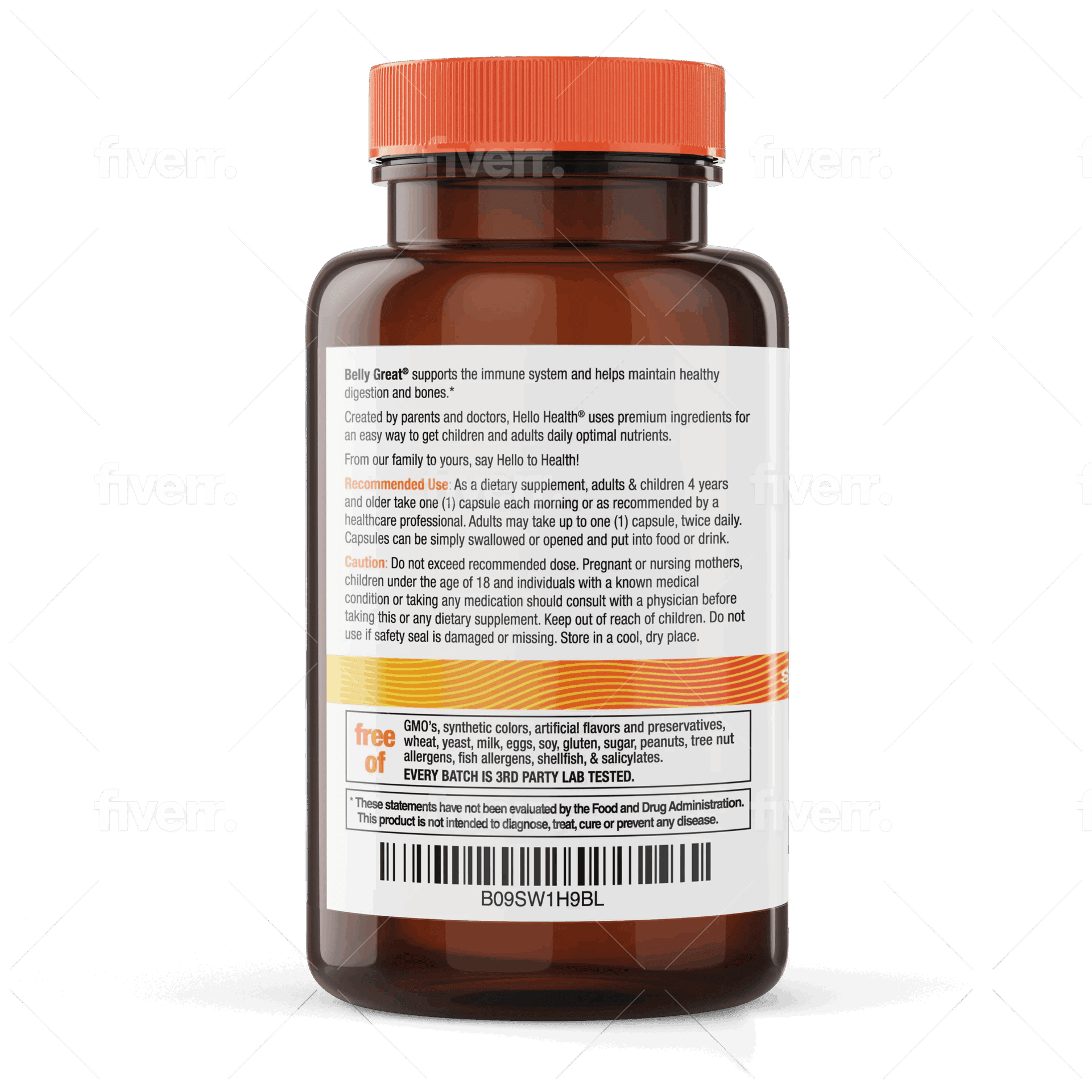 15-in-1 Pre-Probiotics + D3 + Methylfolate capsules - Belly Great