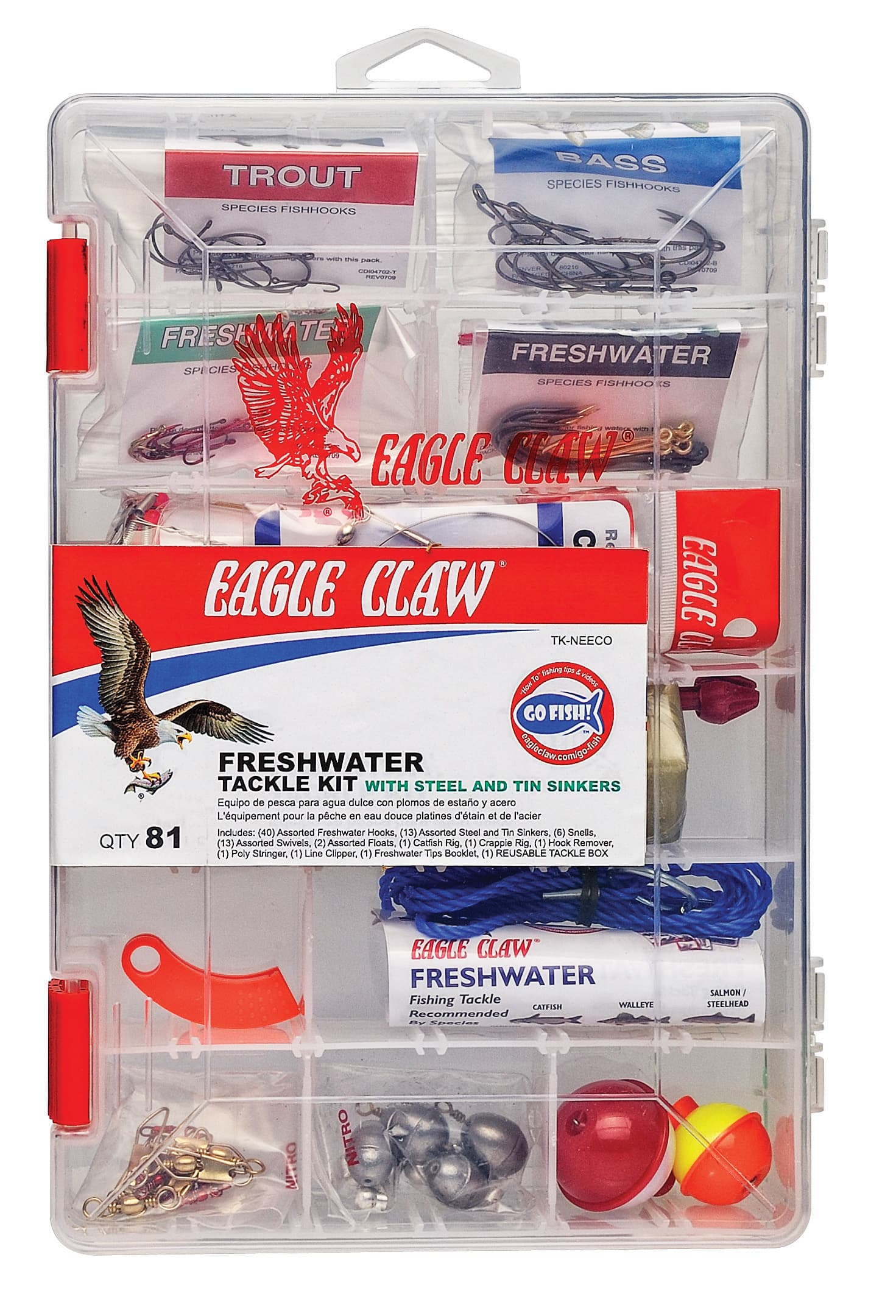 81 Piece Go Fish Non-Lead Freshwater Tackle Kit