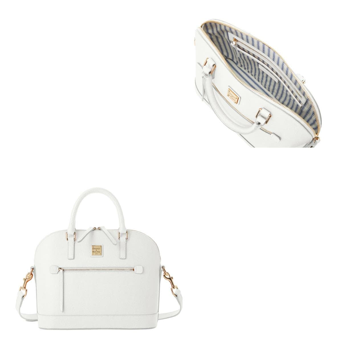 Saffiano Domed Zip Satchel
