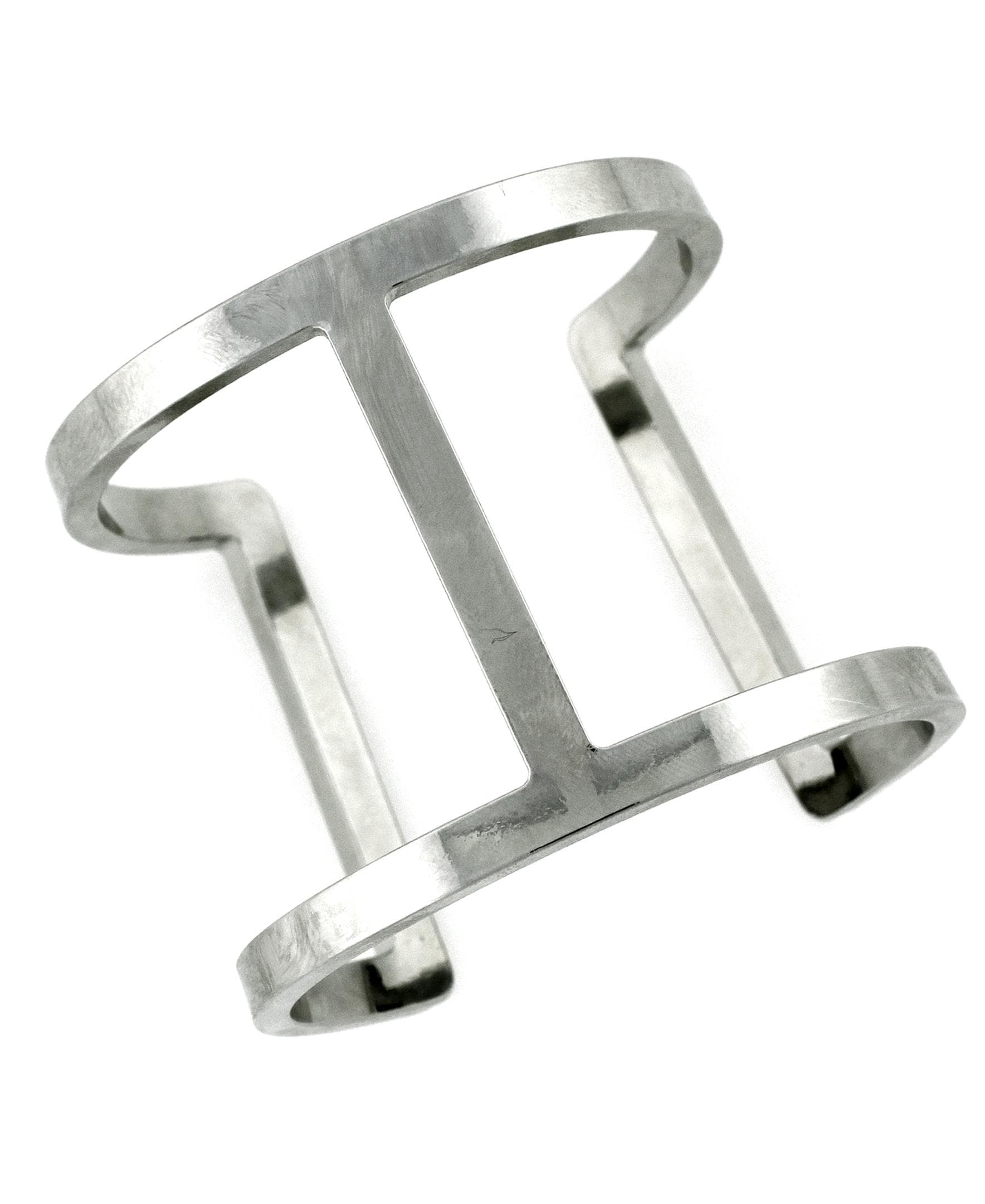 Silver Tone Cut Out Cuff Bracelet