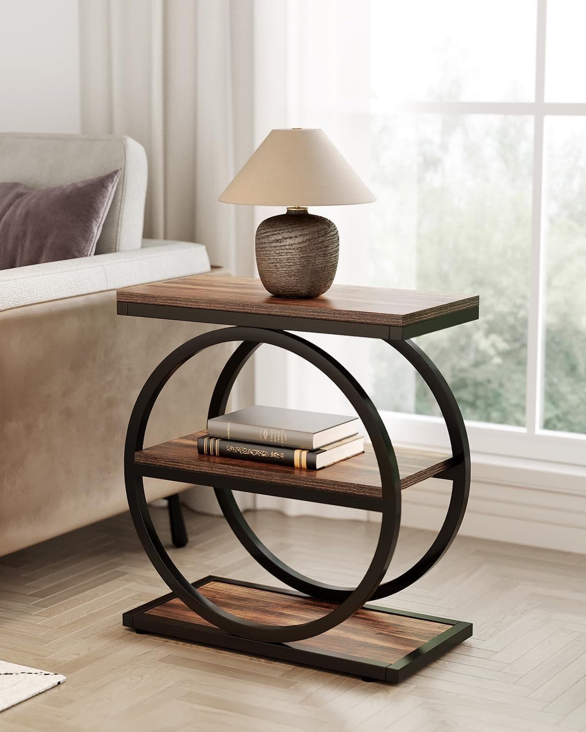 23.6" Narrow 3-Tier End Table With Storage