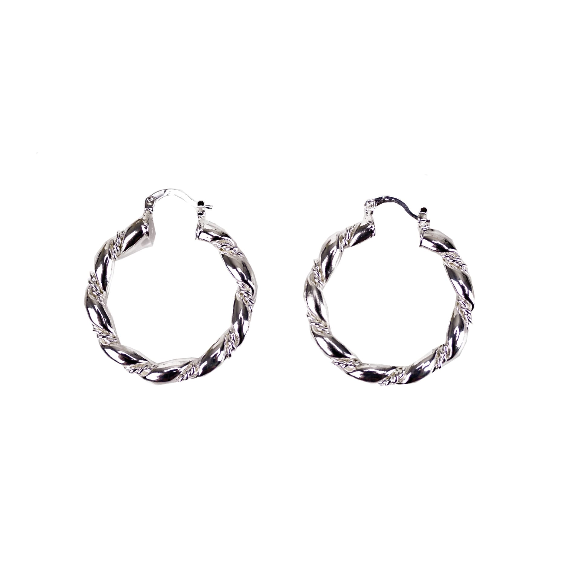 Silver Tangled Rope Earrings