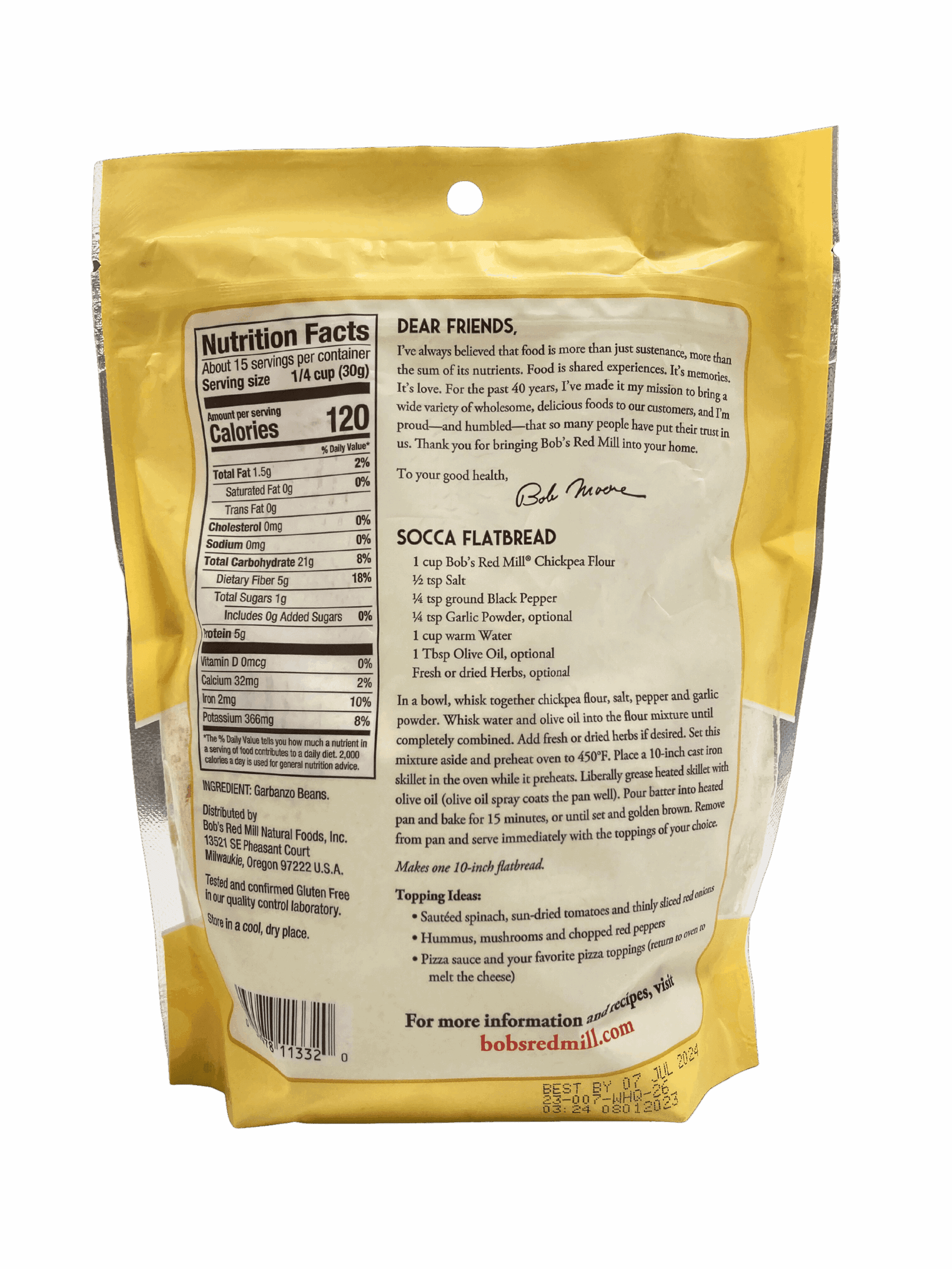 Chickpea (Garbanzo Bean) Flour, Gluten-Free, Bob's Red Mill - Country Life Natural Foods