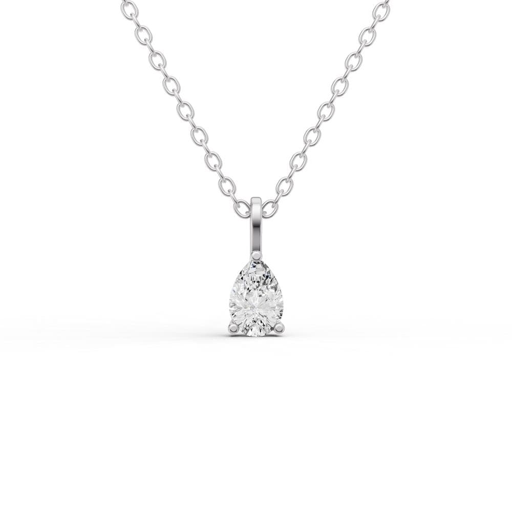 Pear Lab Diamond Solitaire Pendant Size 0.5 CTW