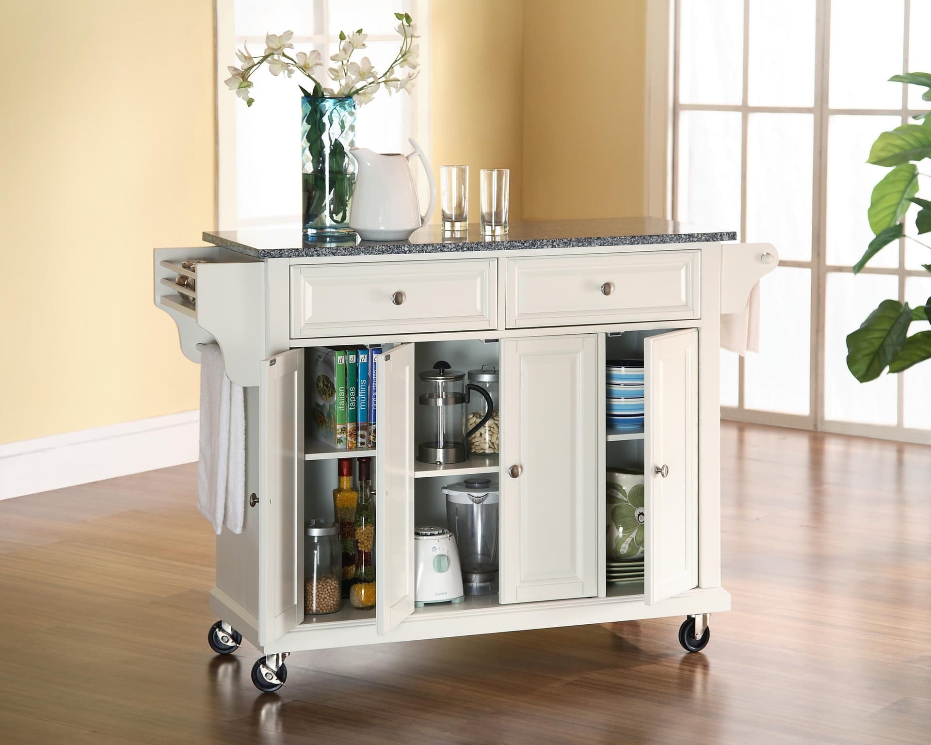 Full Size Granite Top Kitchen Cart