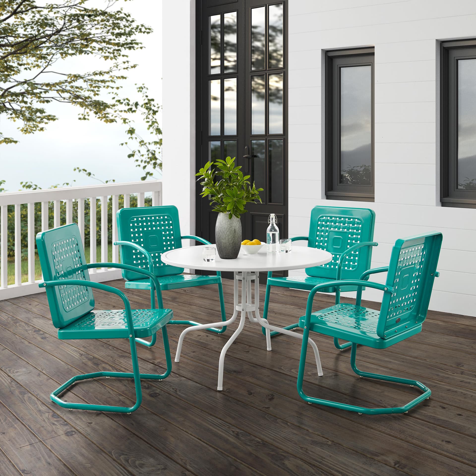 Bates 5Pc Round Retro Outdoor Dining Set