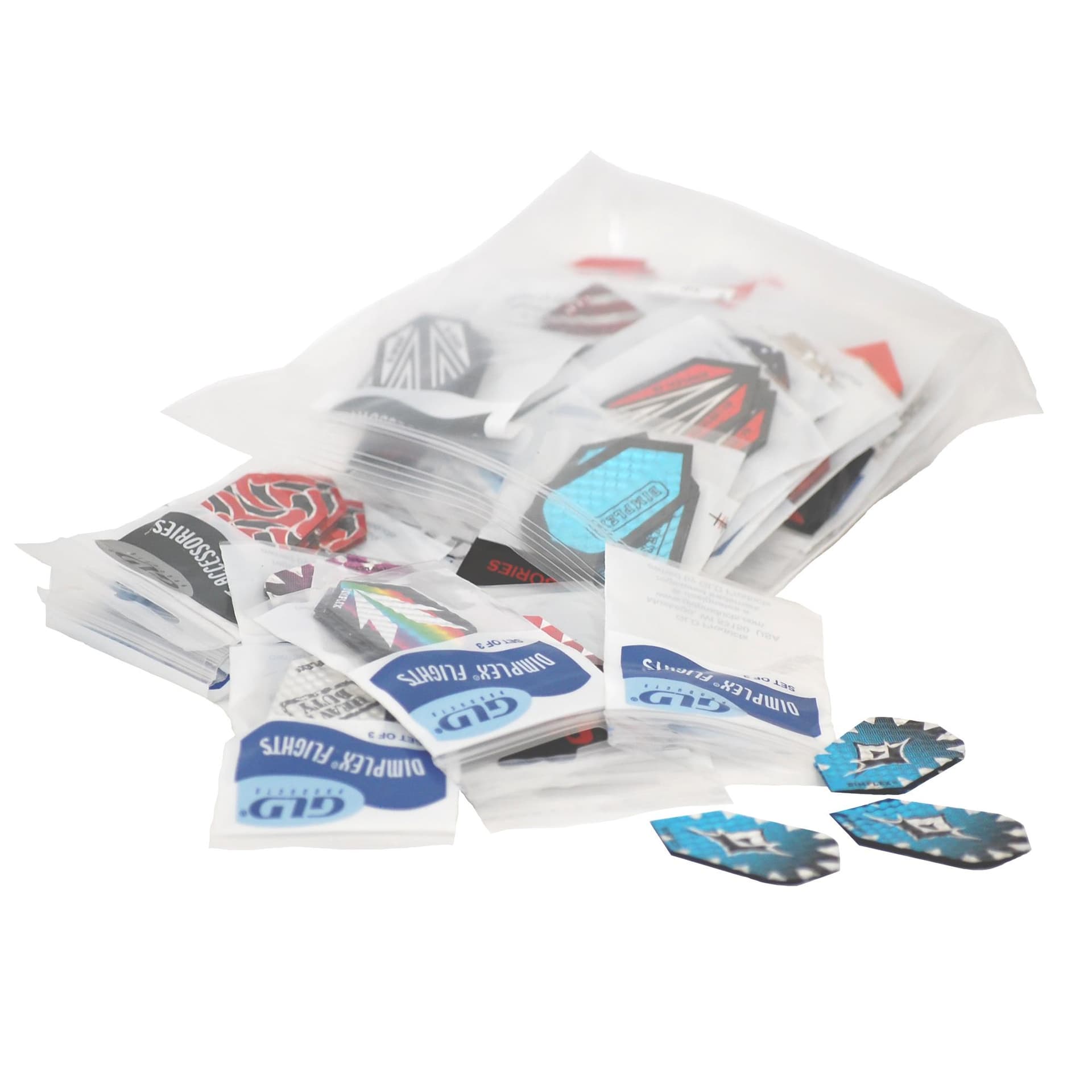 50 Sets of Assorted Dimples SLIM ONLY Dart Flights