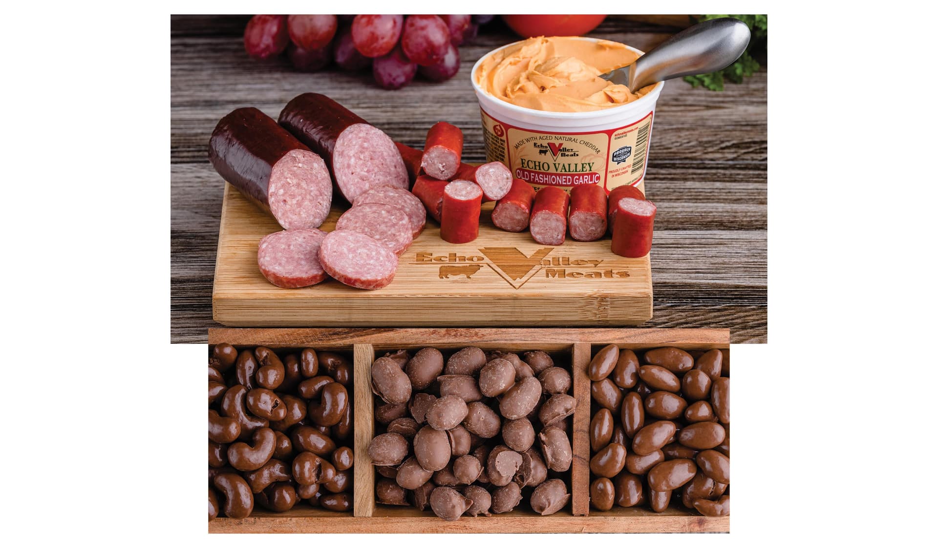 Sausage & Cheese w/Snack Sticks & Chocolate Nut Trio