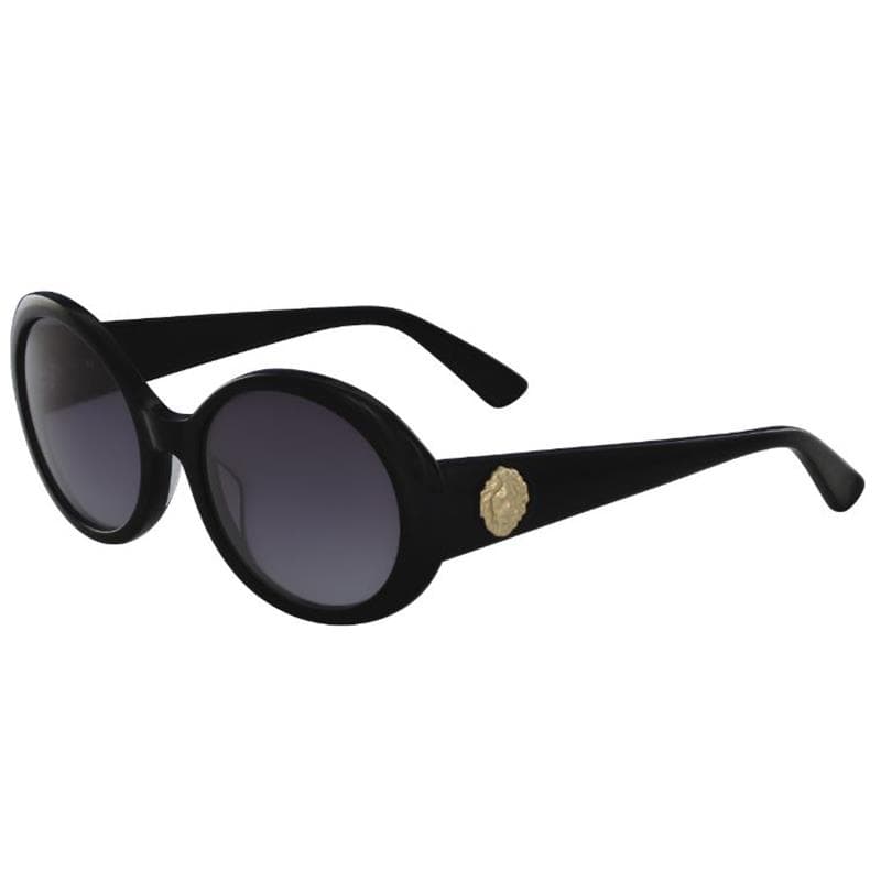 Anne Klein Women's Round Sunglasses - Black/Grey Gradient Lens