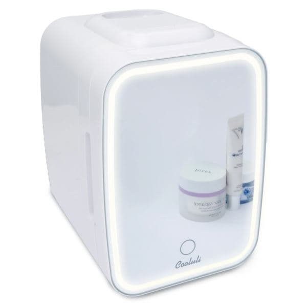Glow 4L Mini Skincare Fridge w/ Mirror & LED Light White