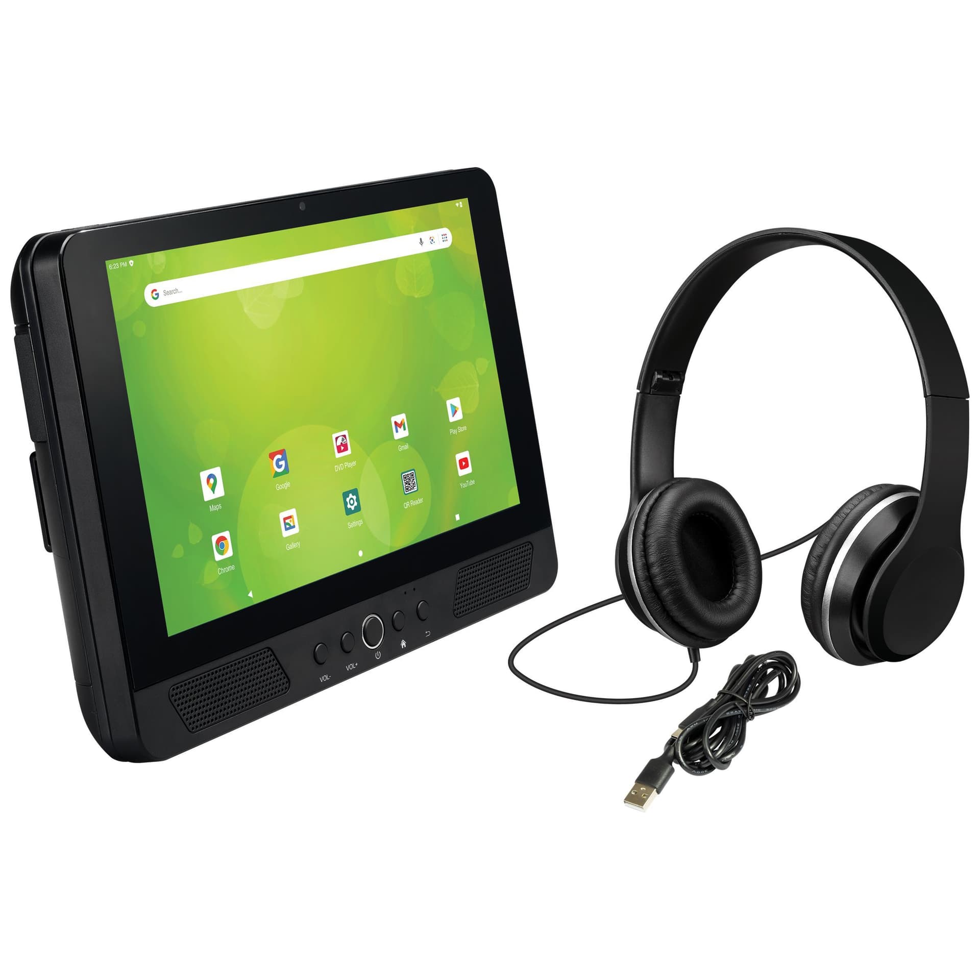 10" Android Tablet w/ Built-In DVD Player with Headphones - Black