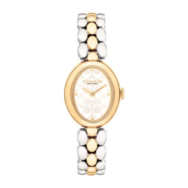 Ladies' Sammy Oval Two-Tone Stainless Steel Watch Silver White "C" Dial