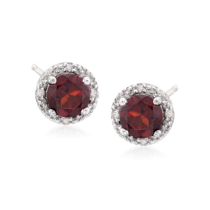 Ruby Red Halo Earrings