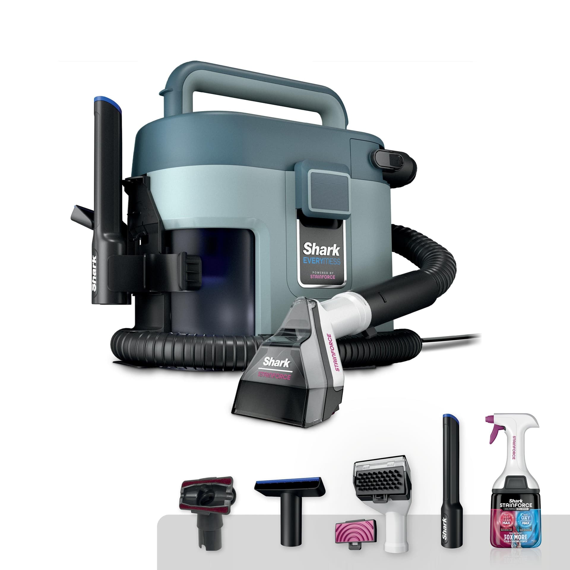 EveryMess Corded Portable Vacuum and Stain Remover Light Blue