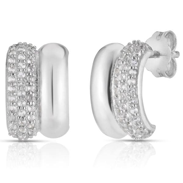 White Topaz Double Half Huggies