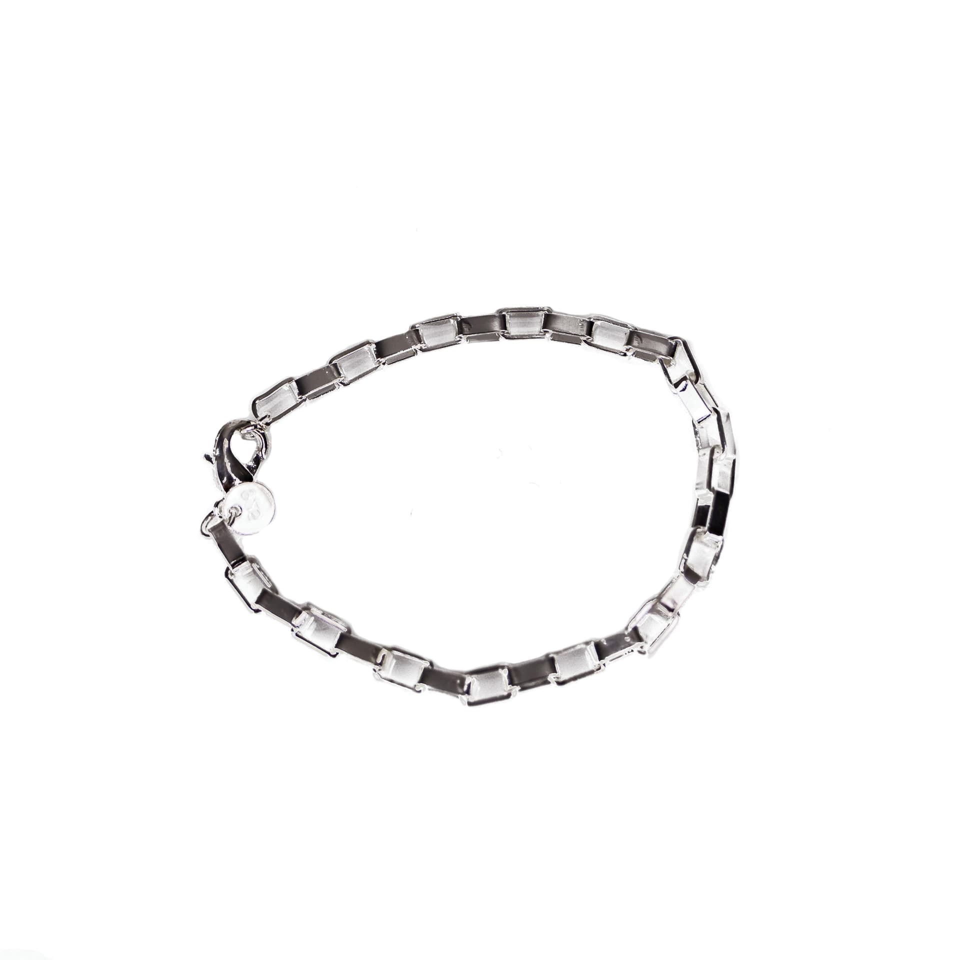 Silver Toned Box Link Bracelet