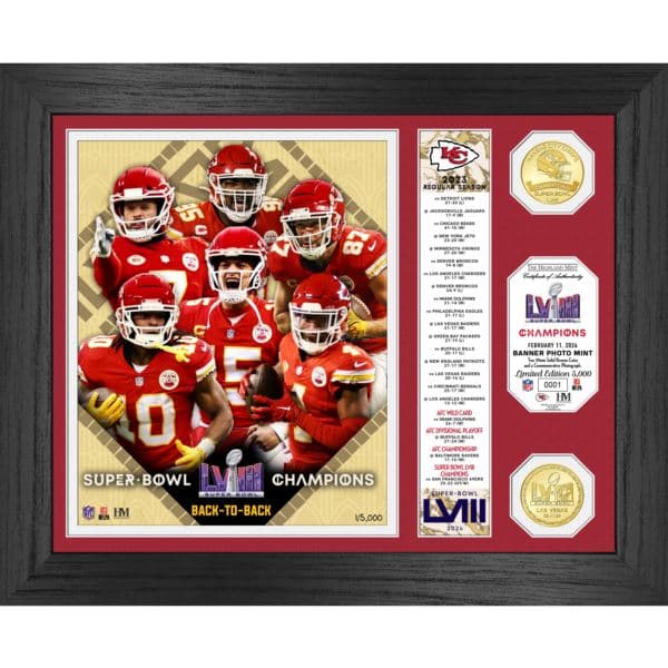KC Chiefs Super Bowl LVIII Champions Bronze Photo Mint