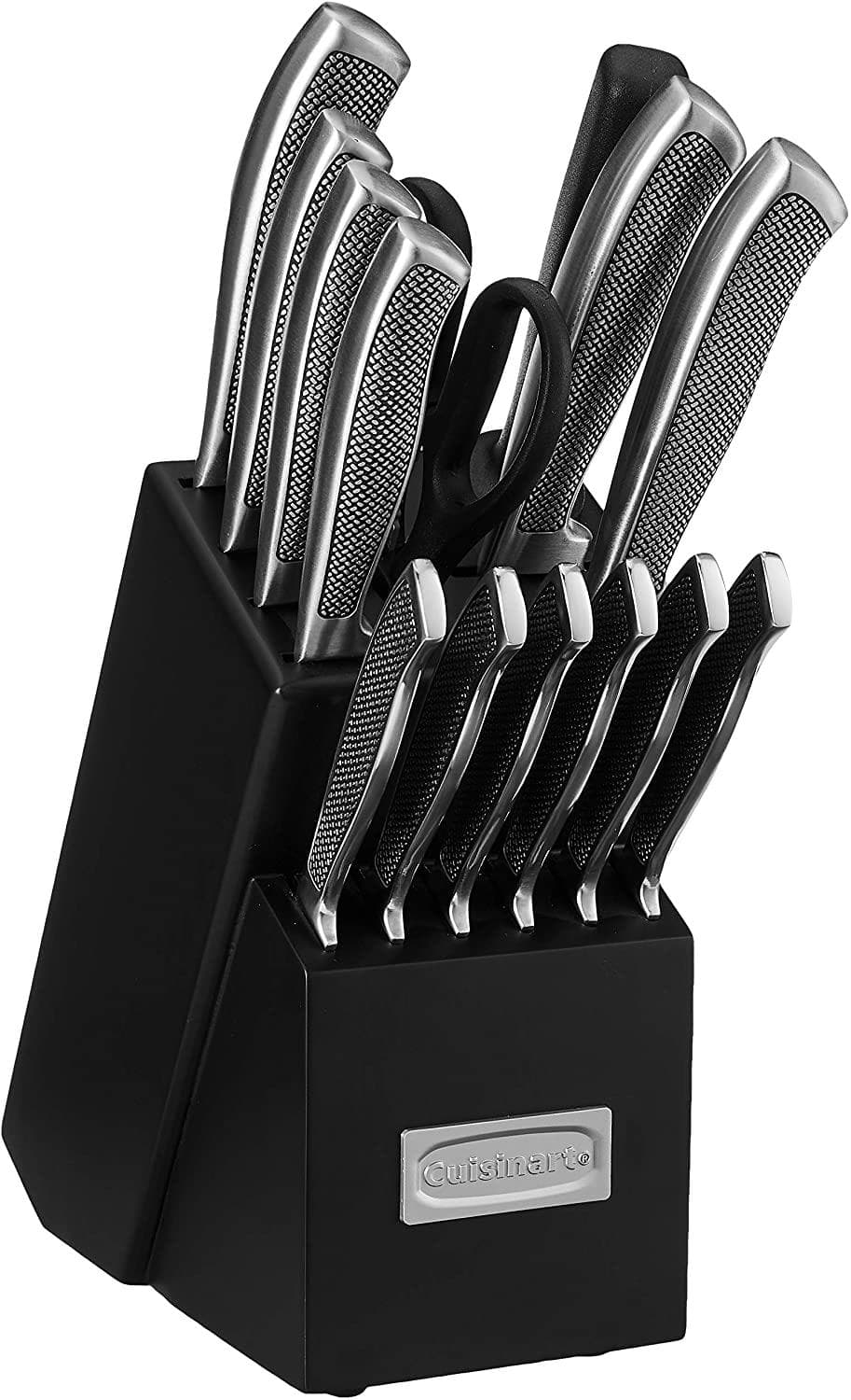 15Pc Stainless Steel Cutlery Block Set - Graphix Collection