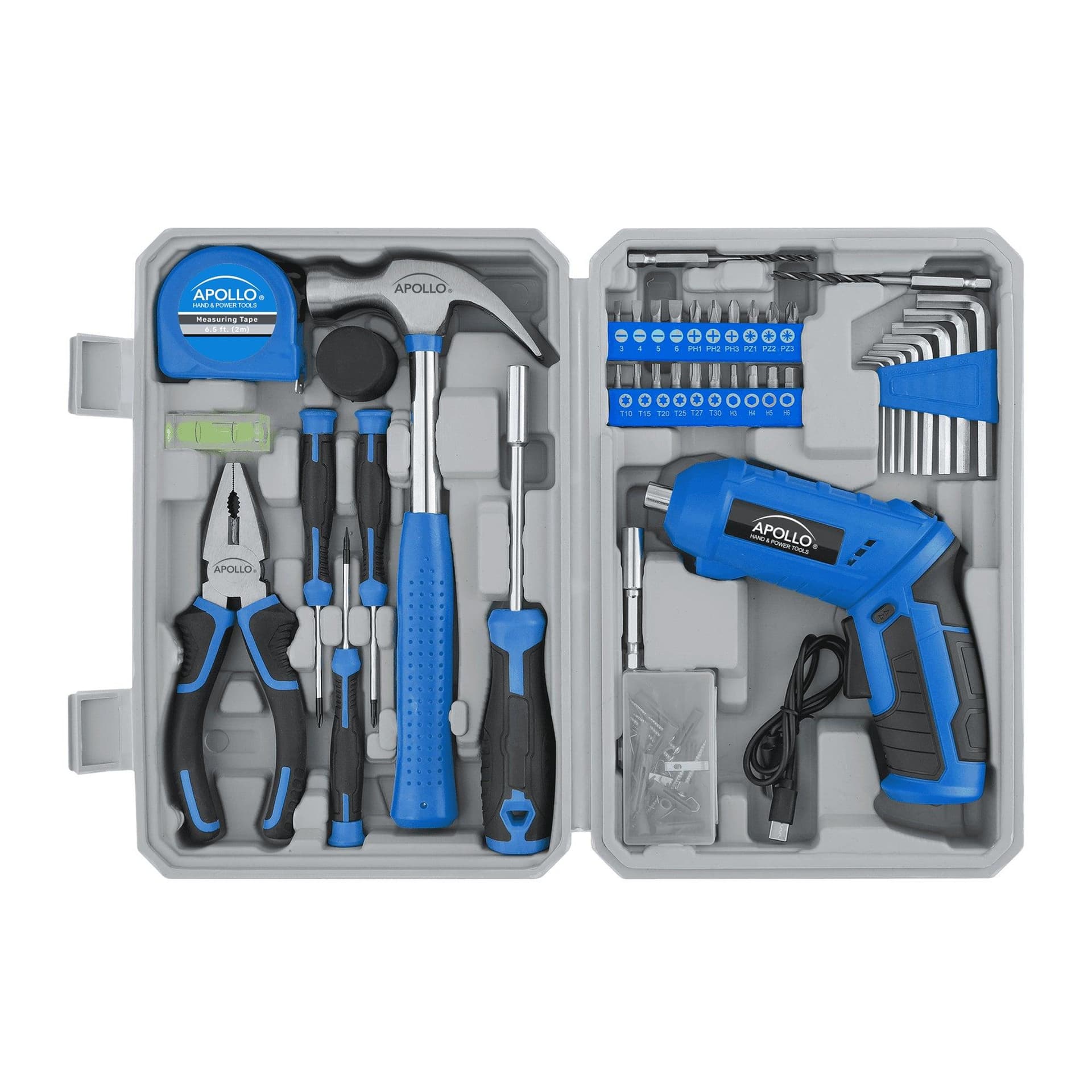 Compact 81pc Tool Set w/ 3.6V Li-Ion Rechargeable USB Cordless Screwdriver