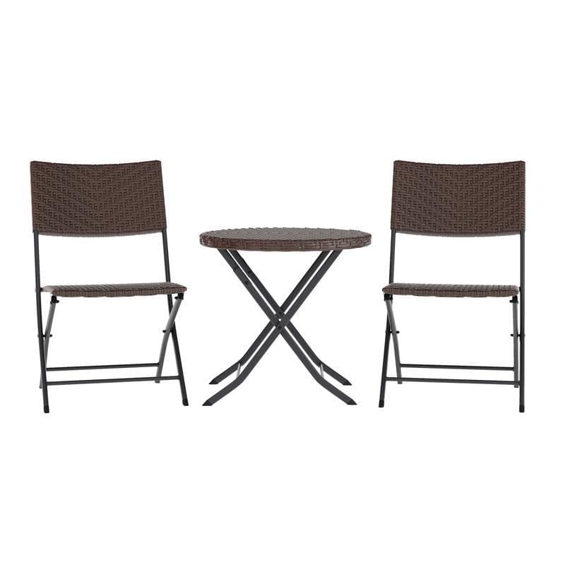 3-piece Folding Bistro Set: Gray & White