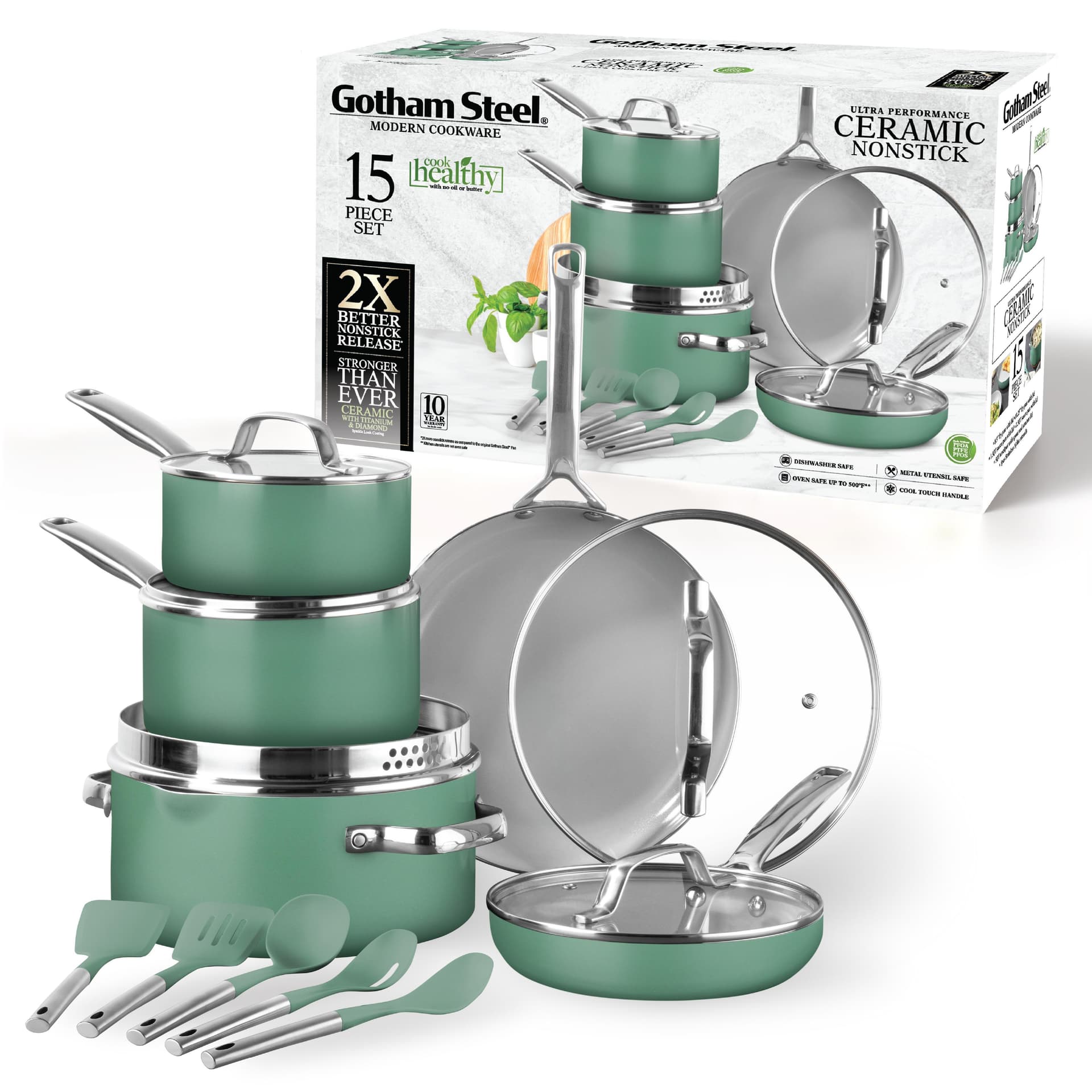 Modern Cookware Set Size 15 Piece Set