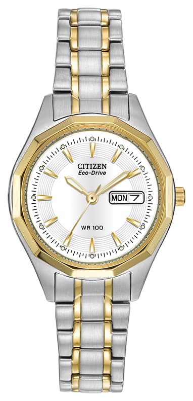 Ladies' Corso Eco-Drive Two-Tone Stainless Steel 12-Sided Watch White Dial